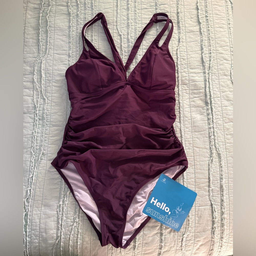 Cupshe Women's Eggplant Purple One Piece Swimsuit